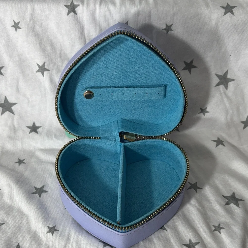 NWT Disney Stitch & Angel Heart-Shaped Travel JewelryBox- Purple and Pink - Picture 3 of 3